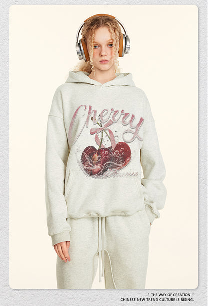 ♛𝔽𝕦𝕤𝕚𝕠𝕟 𝔽𝕠𝕔𝕦𝕤 ♛2025秋冬高磅水洗印花寬鬆落肩帽T582