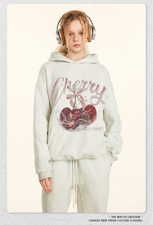 ♛𝔽𝕦𝕤𝕚𝕠𝕟 𝔽𝕠𝕔𝕦𝕤 ♛2025秋冬高磅水洗印花寬鬆落肩帽T582