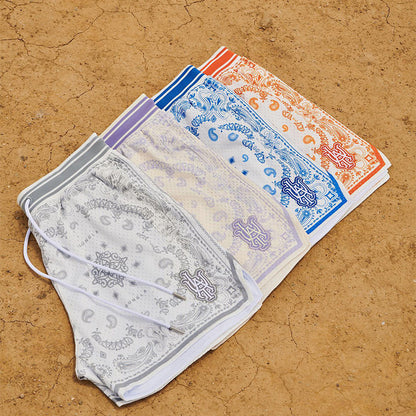 🔆𝔽𝕦𝕤𝕚𝕠𝕟 ☀ 𝔽𝕠𝕔𝕦𝕤 🔆 美式YOUNG 腰果花短褲夏季網眼透氣速乾運動休閒籃球不過膝夏季四分短褲（8色）