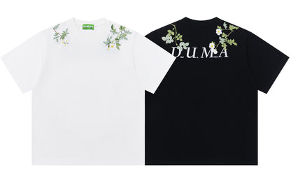 𝕃oose 𝔽it ☞𝟤𝟢𝟤𝟧 ☜美式復古花卉刺繡圓領寬版上衣D-6