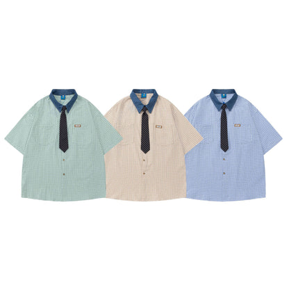 𝕃oose 𝔽it ☞𝟤𝟢𝟤𝟧 ☜領帶系列百搭休閒寬鬆襯衫P-30