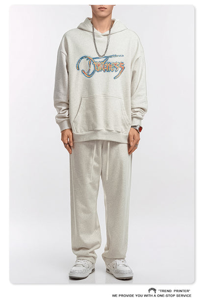 ♛𝔽𝕦𝕤𝕚𝕠𝕟 𝔽𝕠𝕔𝕦𝕤 ♛2025秋冬高磅水洗印花寬鬆落肩帽T 507