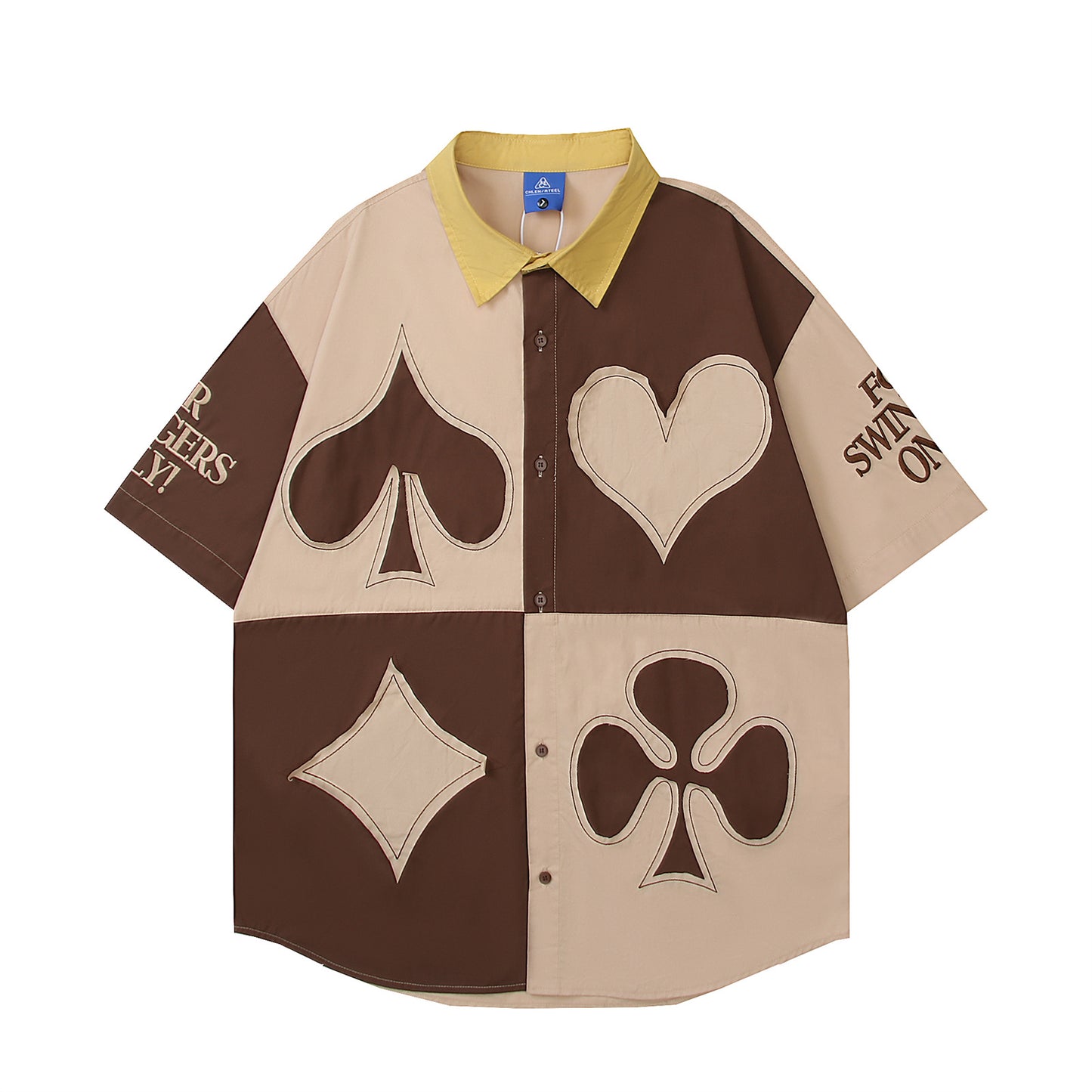 𝕃oose 𝔽it ☞𝟤𝟢𝟤𝟧 ☜美式復古拼色設計感短袖襯衫 CH-59