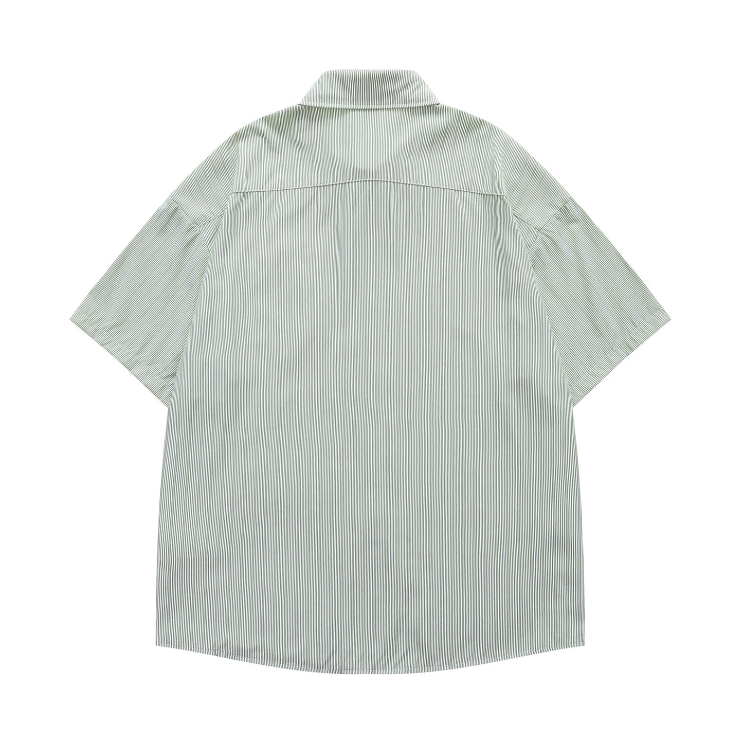 𝔼mbro 𝕊hirt𒉽美式復古玉米刺繡短袖寬鬆襯衫Y00