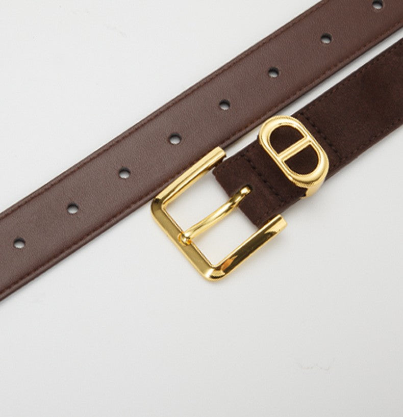𝗕𝗘𝗟𝗧女款INS風百搭合金扣牛皮腰帶款 12