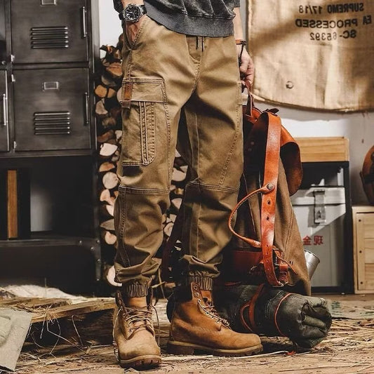 𖥟 𝔽𝕦𝕤𝕚𝕠𝕟 𝔽𝕠𝕔𝕦𝕤 ▓ 𝖜𝖔𝖗𝖐 𝖈𝖑𝖔𝖙𝖍𝖊𝖘 𖢘多口袋工裝褲2025新款ins潮流寬鬆帥氣束腳褲 D-05