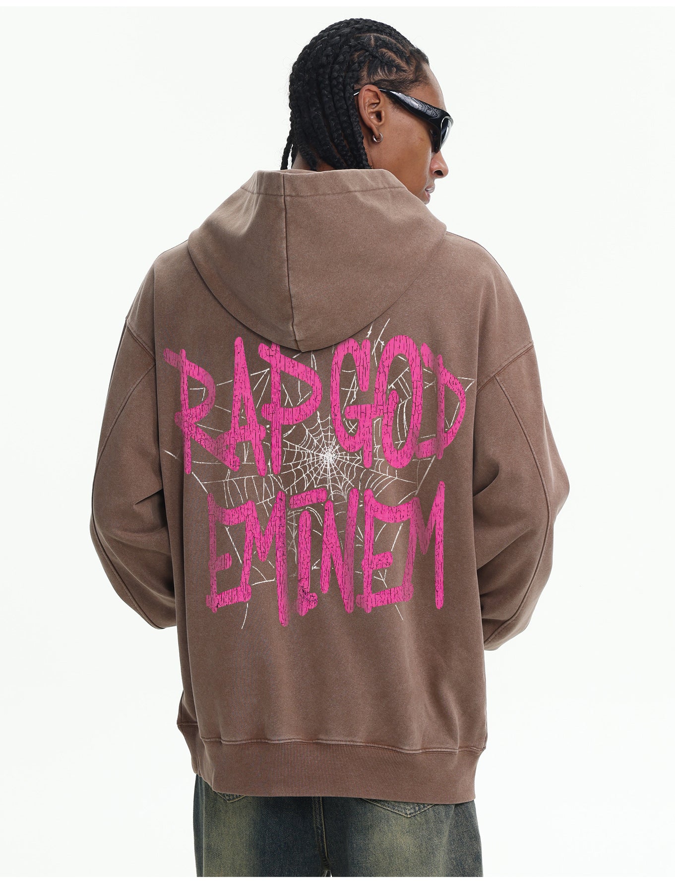 ♛𝔽𝕦𝕤𝕚𝕠𝕟 𝔽𝕠𝕔𝕦𝕤 ♛410G重磅水洗Eminem美式復古連帽大學T  FZ-71