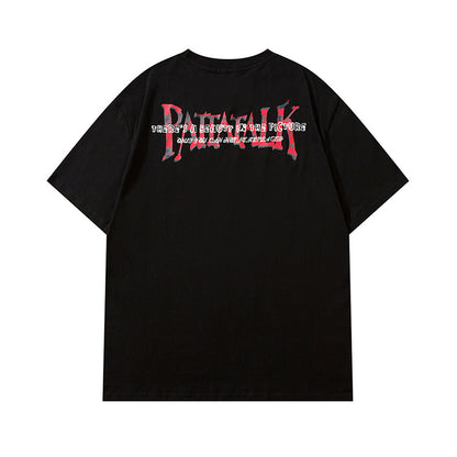 𝕃oose 𝔽it ☞𝟤𝟢𝟤𝟧 ☜美式復古人物印花圓領寬版上衣P-8