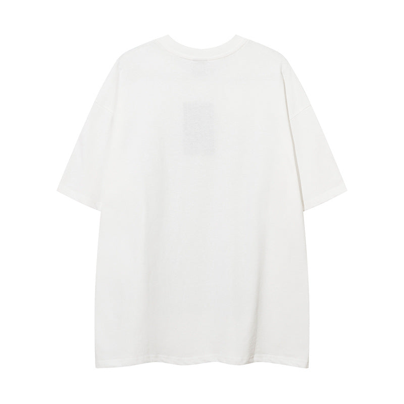 𝕃oose 𝔽it ☞𝟤𝟢𝟤𝟧 ☜美式復古設計感潮流女性人像圖案男女中性T-Shirt上衣 DA07