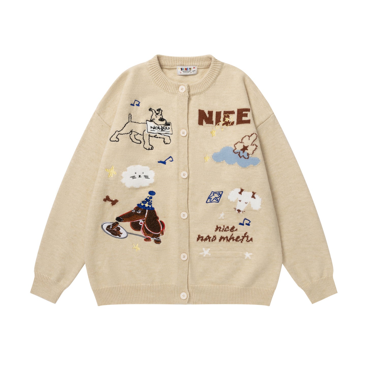 ⓀⓃⒾⓉ𒉽2025秋冬可愛小狗百搭針織外套 Y-17