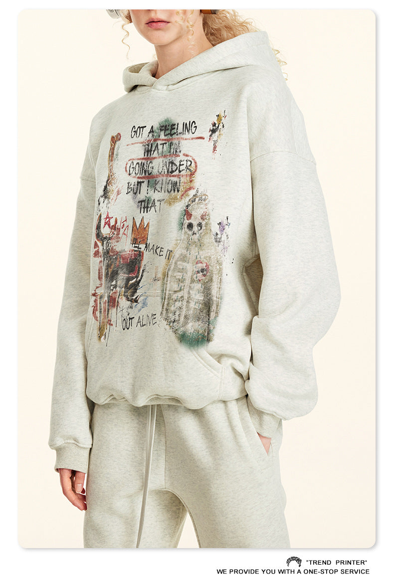 ♛𝔽𝕦𝕤𝕚𝕠𝕟 𝔽𝕠𝕔𝕦𝕤 ♛2025秋冬重磅復古水洗印花帽T B-87