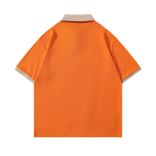 Polo Shirt𒉽美式復古字母印花翻領POLO衫JD-3