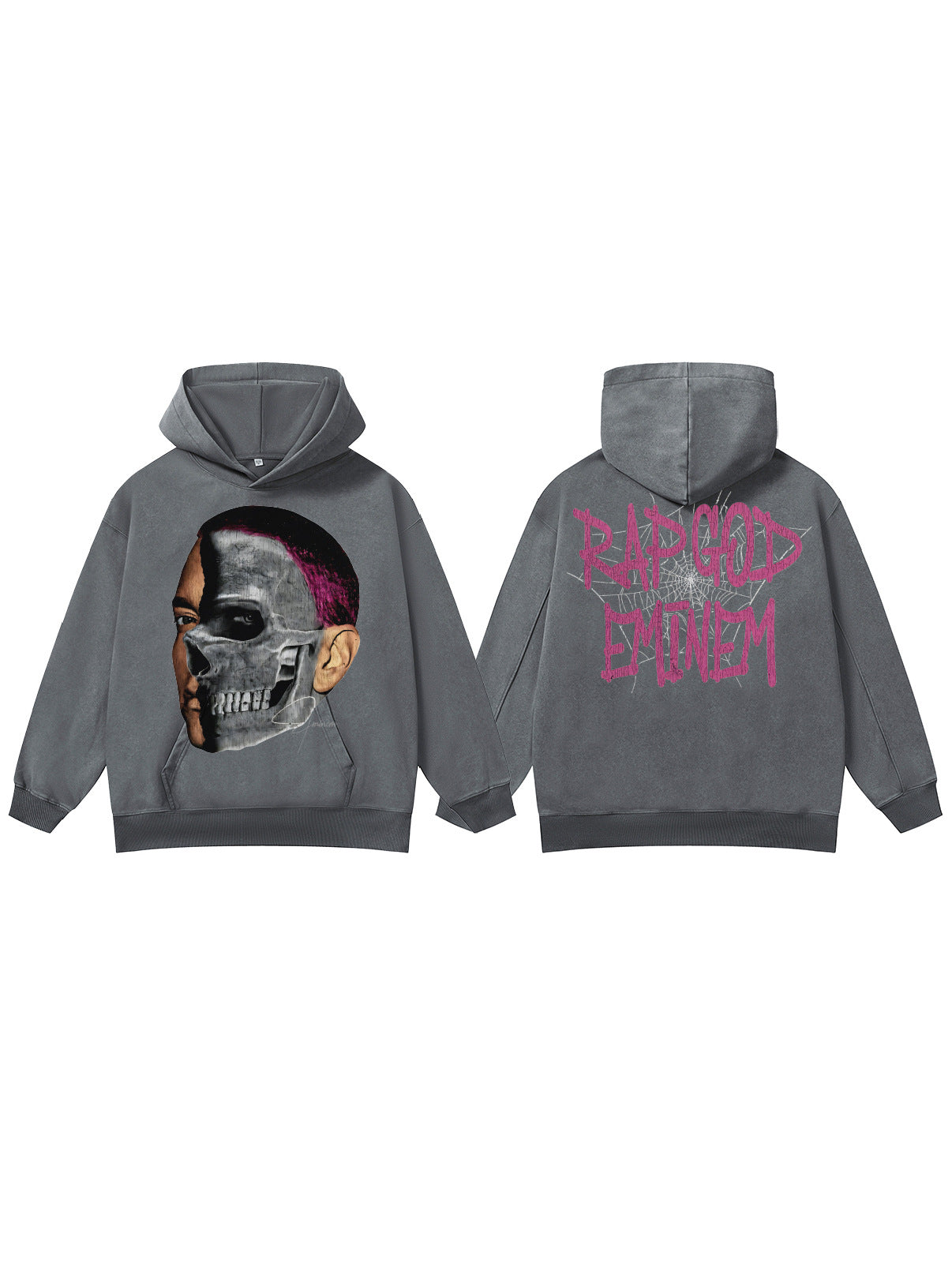 ♛𝔽𝕦𝕤𝕚𝕠𝕟 𝔽𝕠𝕔𝕦𝕤 ♛410G重磅水洗Eminem美式復古連帽大學T  FZ-71