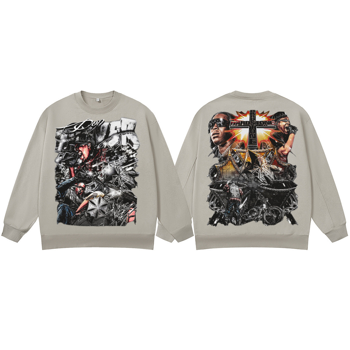 ♛𝔽𝕦𝕤𝕚𝕠𝕟 𝔽𝕠𝕔𝕦𝕤 ♛410G重磅水洗美式復古圓領厚T  GH-55