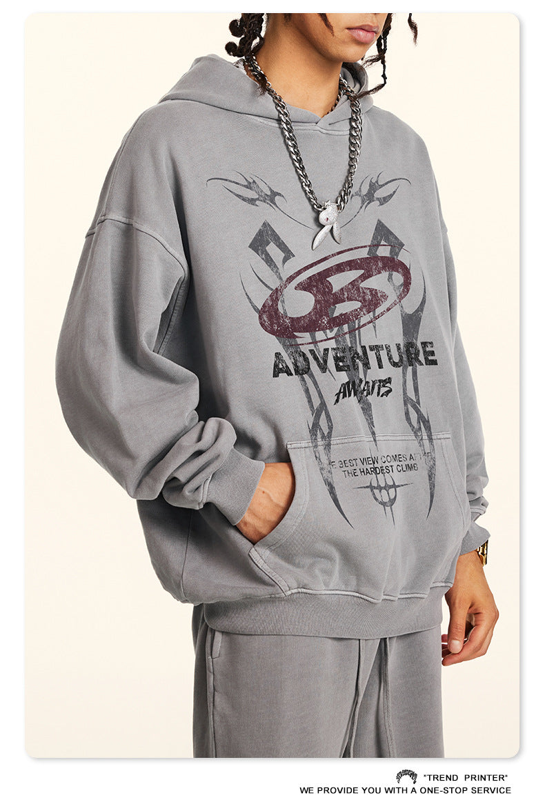 ♛𝔽𝕦𝕤𝕚𝕠𝕟 𝔽𝕠𝕔𝕦𝕤 ♛2025秋冬高磅復古水洗印花帽T B-88