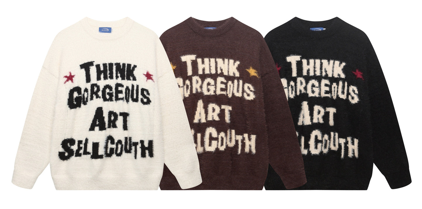 ⓀⓃⒾⓉ𒉽2025秋冬字母風格圓領針織 K-26