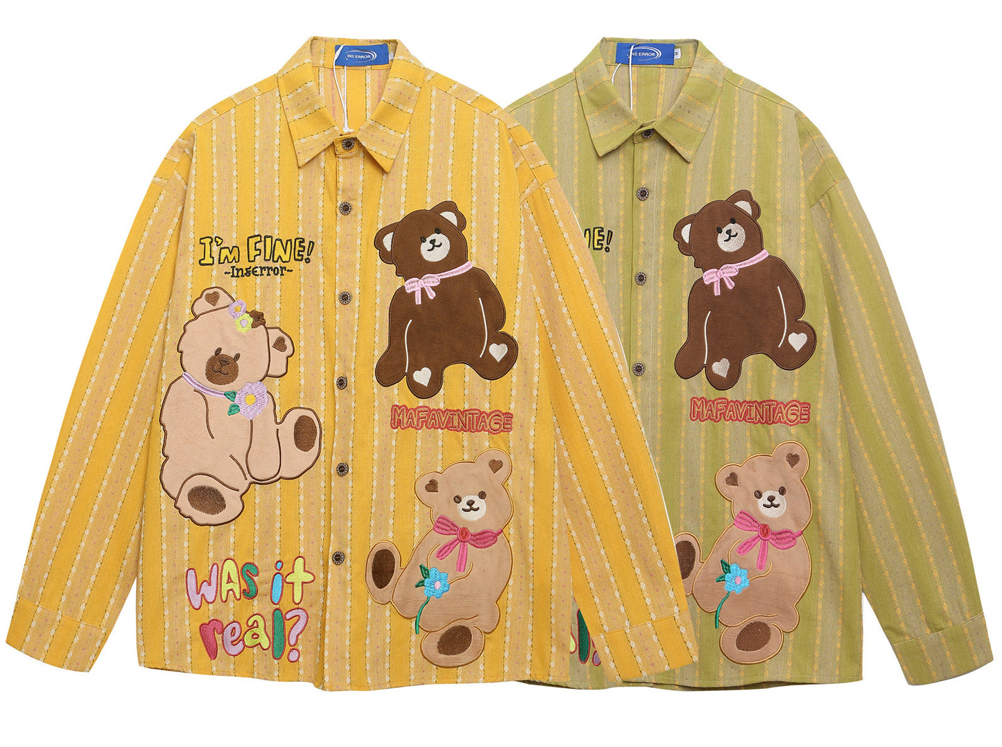 𝔼mbro 𝕊hirt𒉽2025秋冬日式可愛圖案刺繡襯衫IN-58