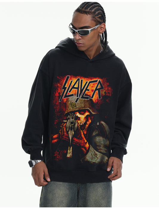 ♛𝔽𝕦𝕤𝕚𝕠𝕟 𝔽𝕠𝕔𝕦𝕤 ♛410G重磅水洗美式復古落肩連帽大學T  FZ-40