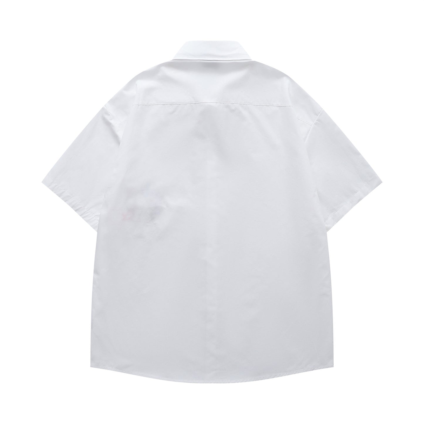 𝔼mbro 𝕊hirt𒉽日式復古可愛刺繡短袖百搭休閒襯衫  (白色)