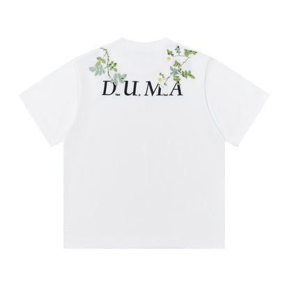 𝕃oose 𝔽it ☞𝟤𝟢𝟤𝟧 ☜美式復古花卉刺繡圓領寬版上衣D-6