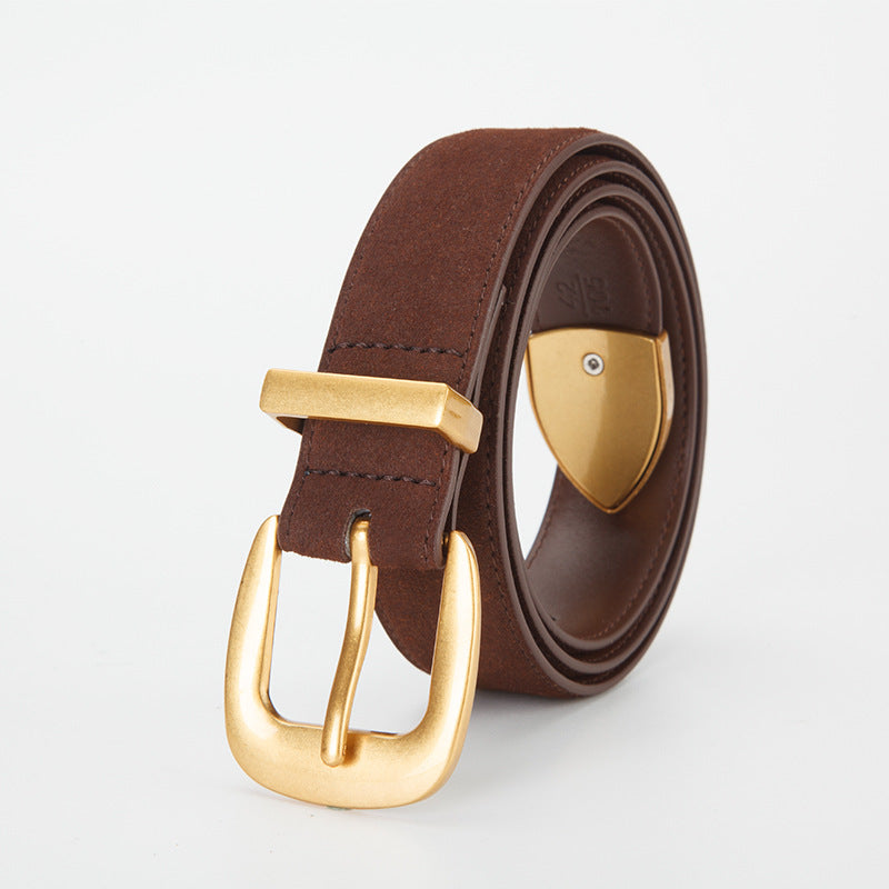 𝗕𝗘𝗟𝗧熱銷女款真皮合金扣牛皮磨砂腰帶細款  07