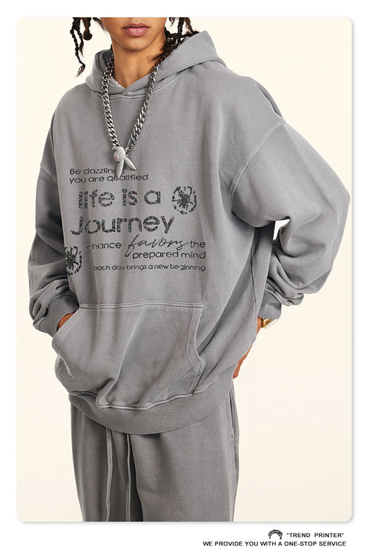 ♛𝔽𝕦𝕤𝕚𝕠𝕟 𝔽𝕠𝕔𝕦𝕤 ♛2025秋冬高磅復古水洗印花帽T 5-62