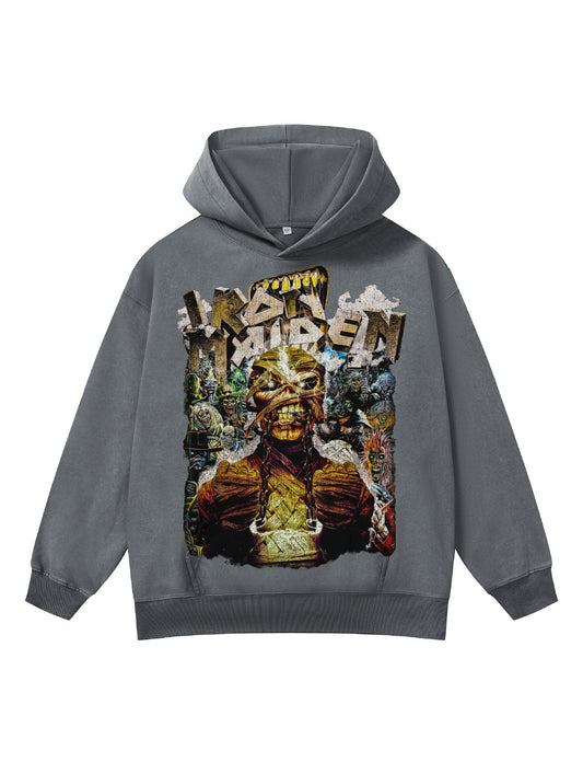 ♛𝔽𝕦𝕤𝕚𝕠𝕟 𝔽𝕠𝕔𝕦𝕤 ♛410G重磅水洗美式復古連帽大學T  FZ-36