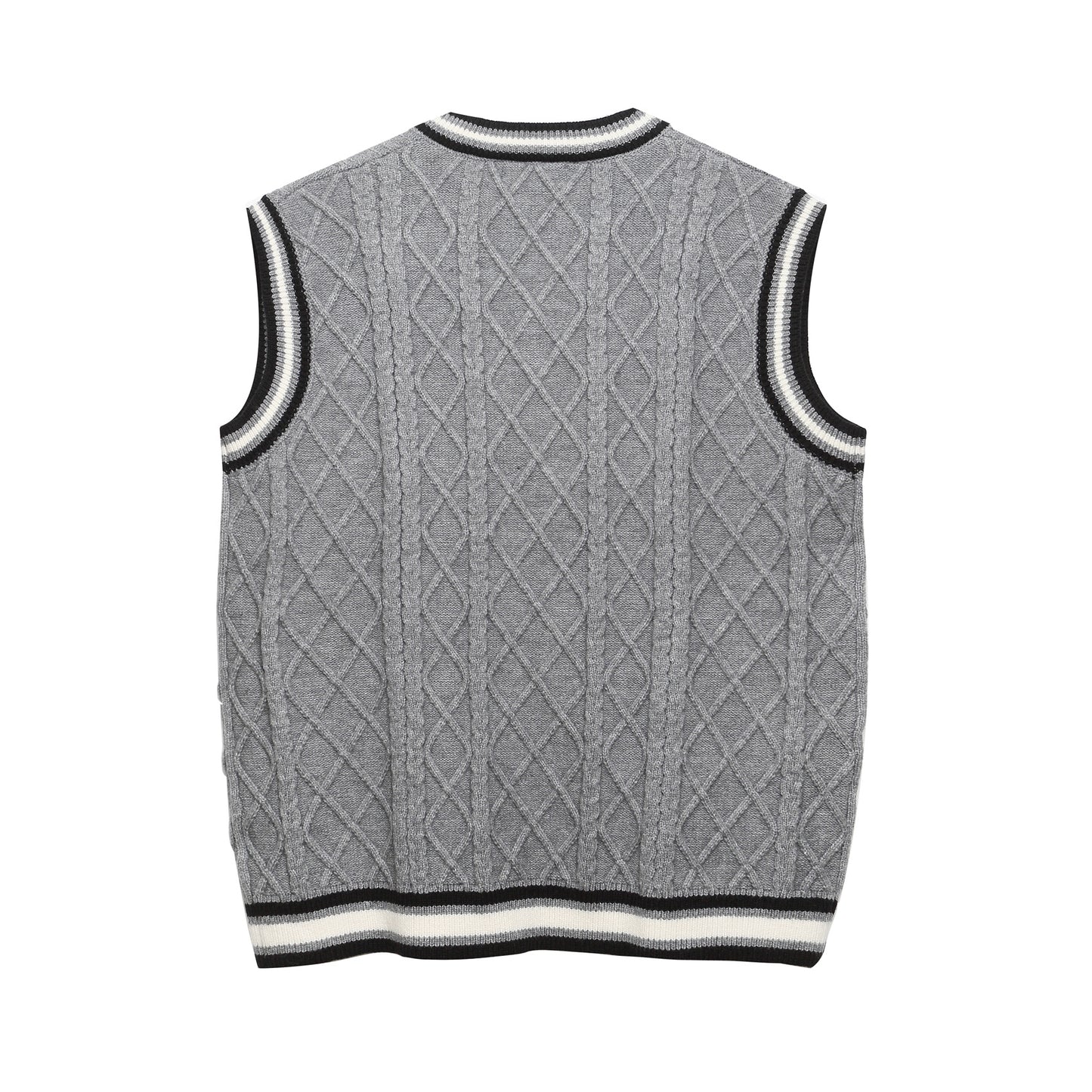 ⓀⓃⒾⓉ𒉽2025秋冬復古疊穿V領背心 IN-63