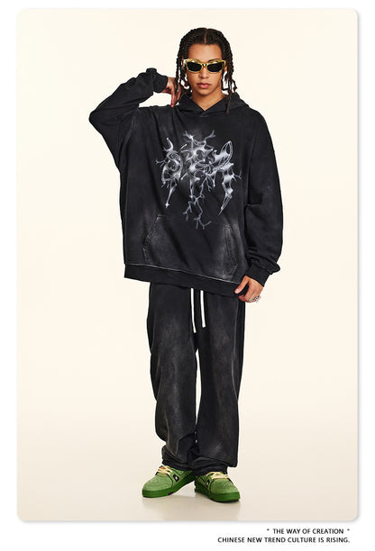 ♛𝔽𝕦𝕤𝕚𝕠𝕟 𝔽𝕠𝕔𝕦𝕤 ♛2025秋冬高磅復古水洗印花帽T 514