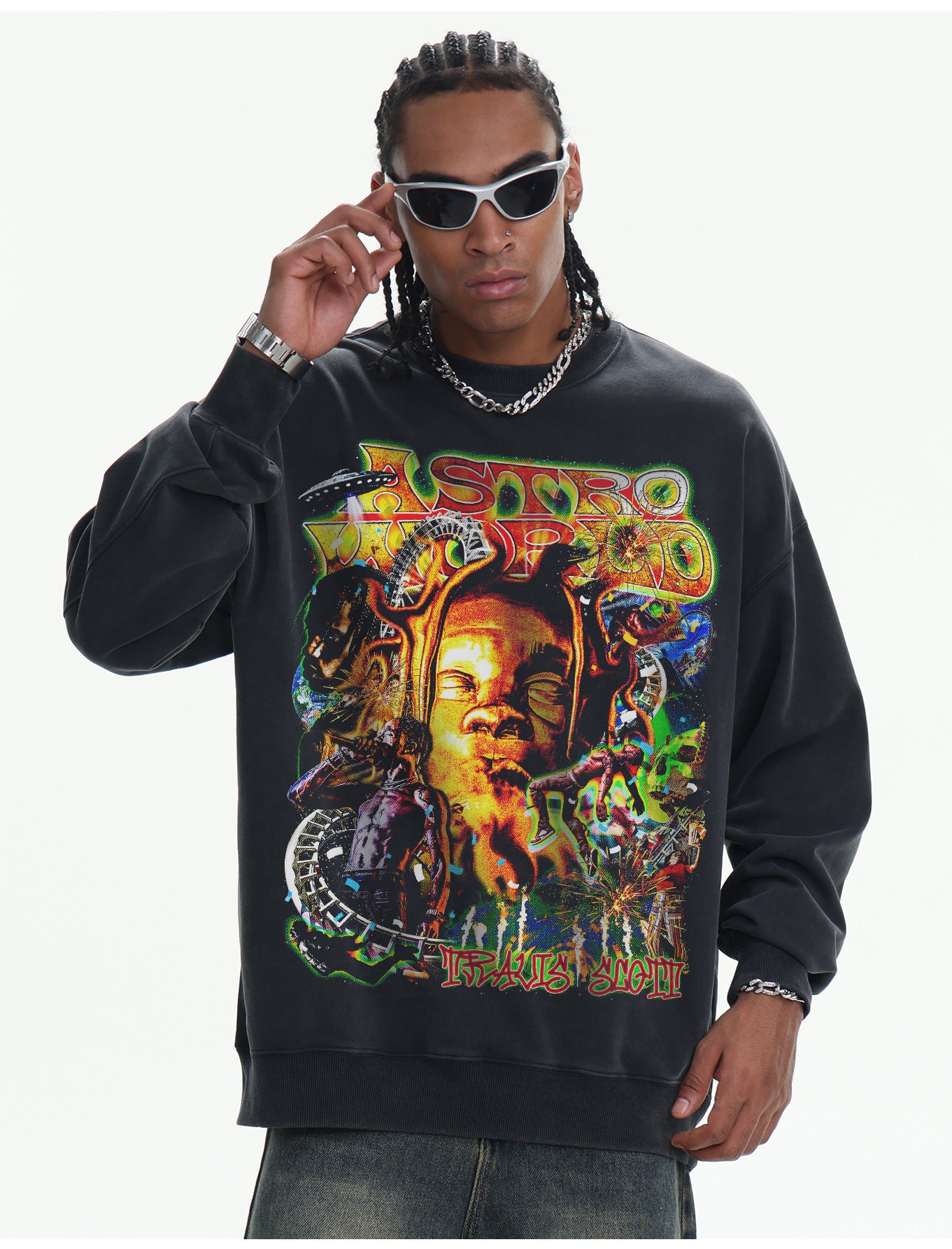 ♛𝔽𝕦𝕤𝕚𝕠𝕟 𝔽𝕠𝕔𝕦𝕤 ♛410G重磅水洗美式復古圓領厚T  GH-67