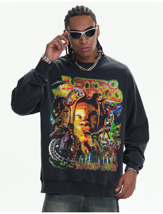 ♛𝔽𝕦𝕤𝕚𝕠𝕟 𝔽𝕠𝕔𝕦𝕤 ♛410G重磅水洗美式復古圓領厚T  GH-67