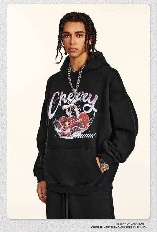 ♛𝔽𝕦𝕤𝕚𝕠𝕟 𝔽𝕠𝕔𝕦𝕤 ♛2025秋冬高磅水洗印花寬鬆落肩帽T582