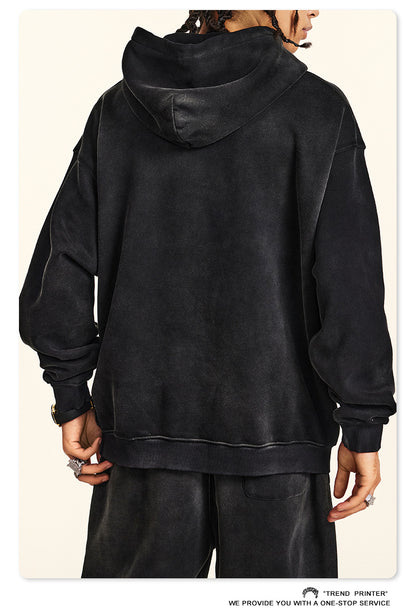 ♛𝔽𝕦𝕤𝕚𝕠𝕟 𝔽𝕠𝕔𝕦𝕤 ♛2025秋冬高磅復古水洗印花大學T B-50