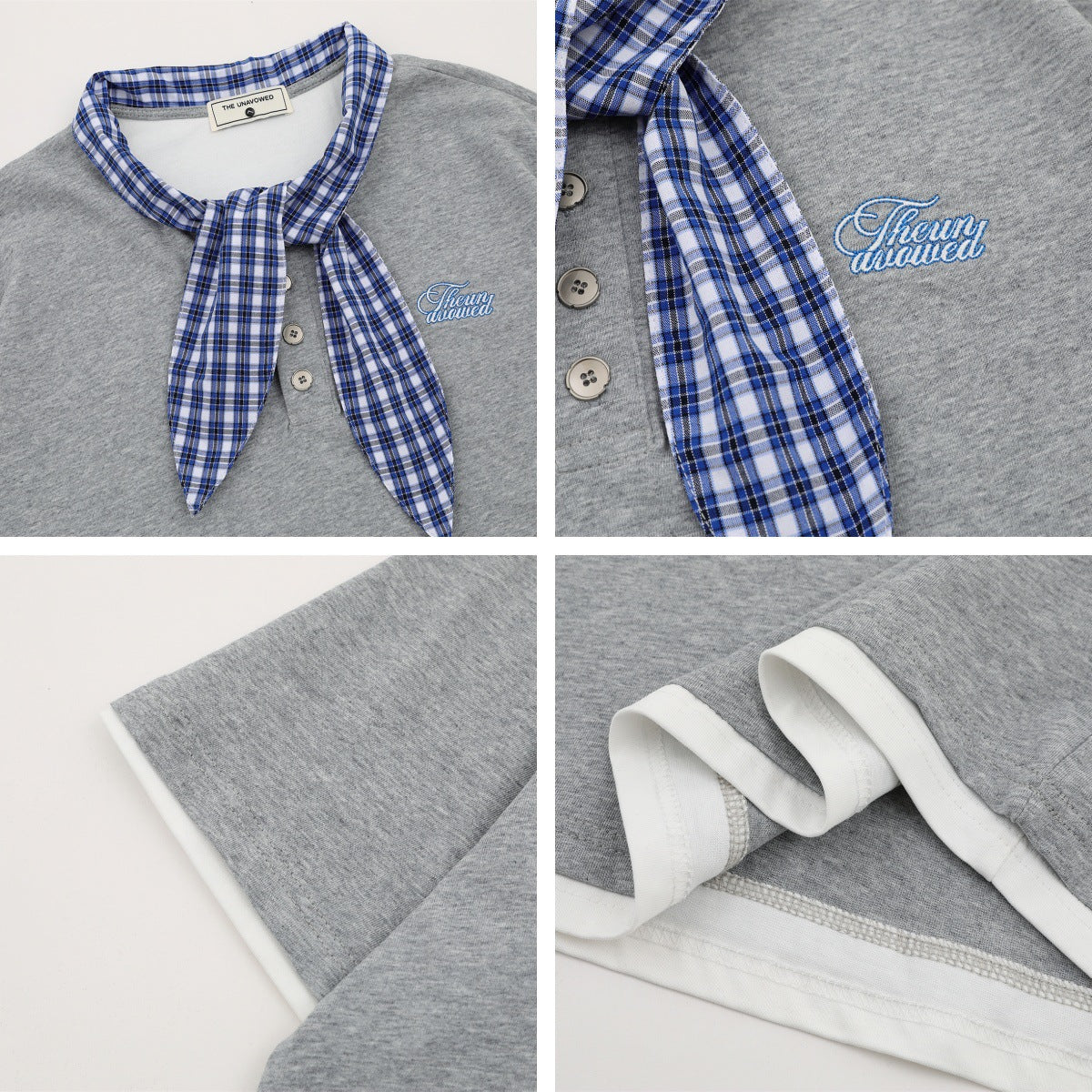 𝕃oose 𝔽it ☞𝟤𝟢𝟤𝟧 ☜領帶系列假兩件圓領寬版上衣T-38