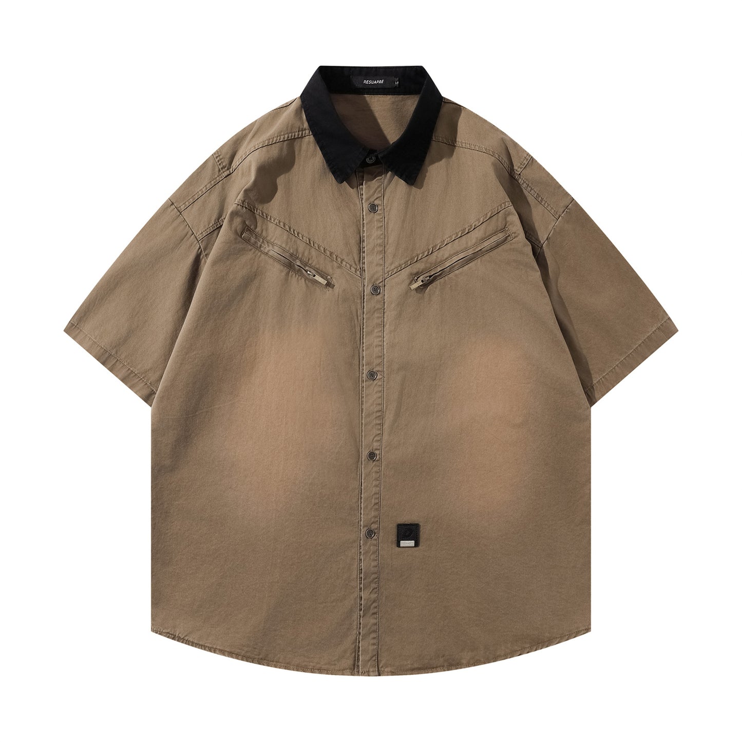 𝕃oose 𝔽it ☞𝟤𝟢𝟤𝟧 ☜美式復古翻領工裝短袖襯衫 JD-9