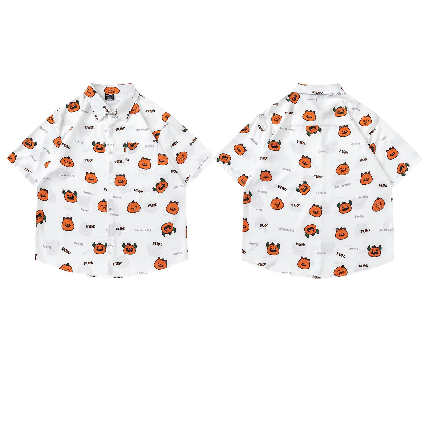 𝕃oose 𝔽it ☞𝟤𝟢𝟤𝟧 ☜日式復古小南瓜印花百搭休閒寬鬆襯衫  RF-178