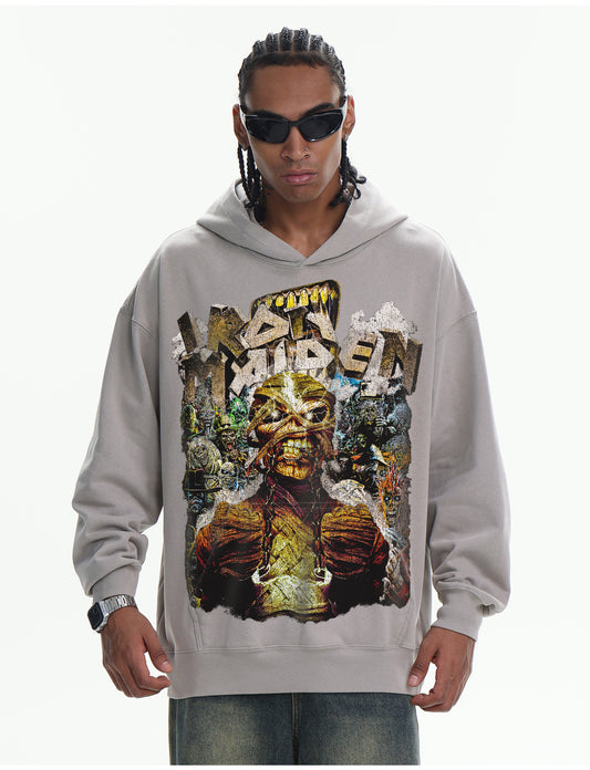 ♛𝔽𝕦𝕤𝕚𝕠𝕟 𝔽𝕠𝕔𝕦𝕤 ♛410G重磅水洗美式復古連帽大學T  FZ-36