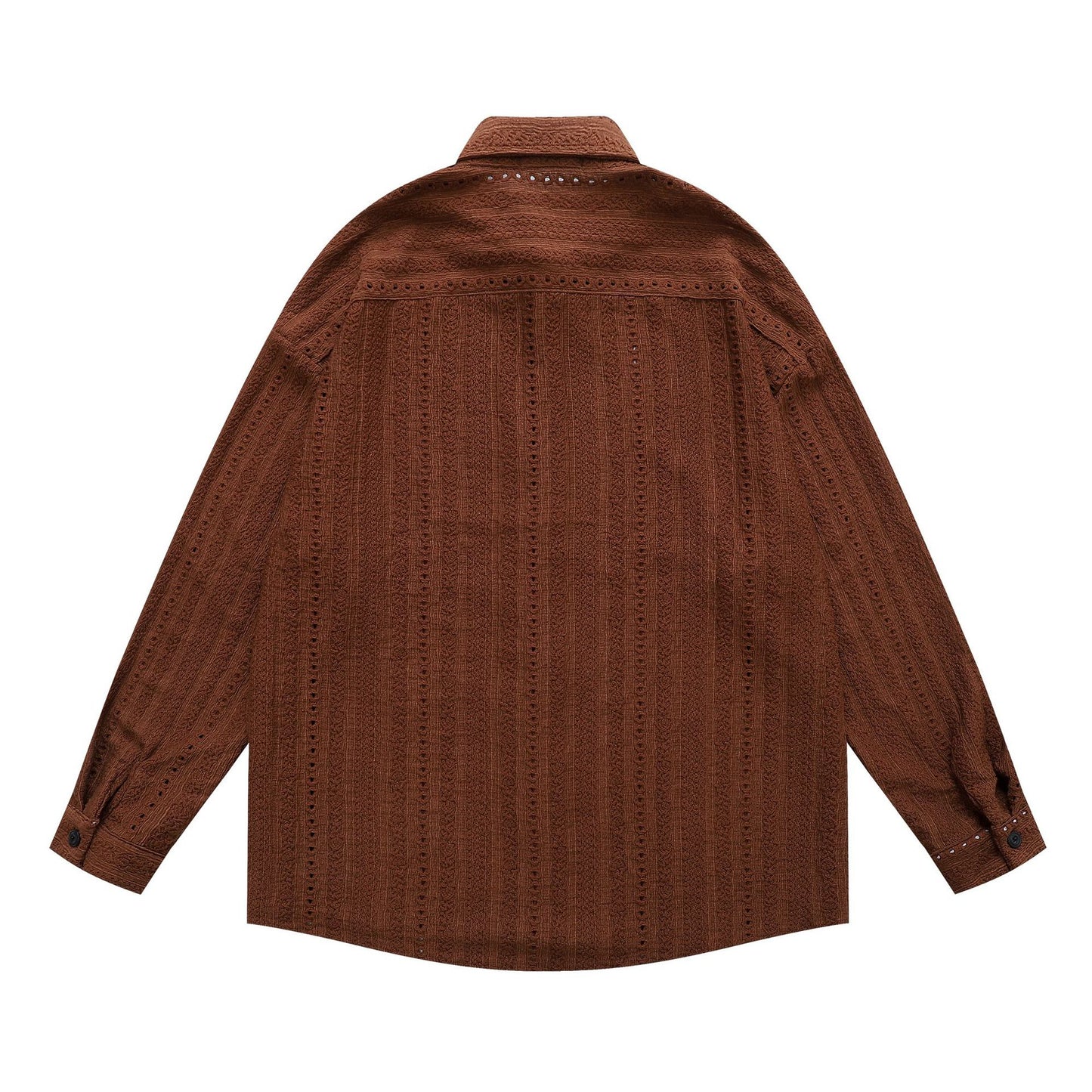 𝔼mbro 𝕊hirt𒉽2025秋冬卡通簍空條紋襯衫外套Y-91