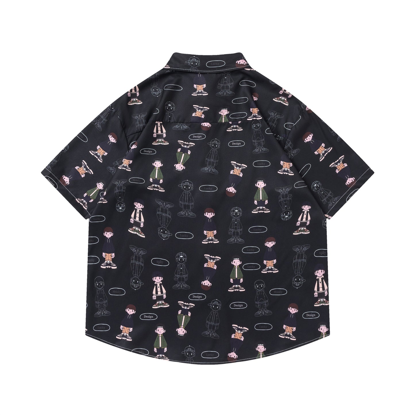 𝕃oose 𝔽it ☞𝟤𝟢𝟤𝟧 ☜日式復古卡通男孩滿印百搭休閒寬鬆襯衫   RF-185