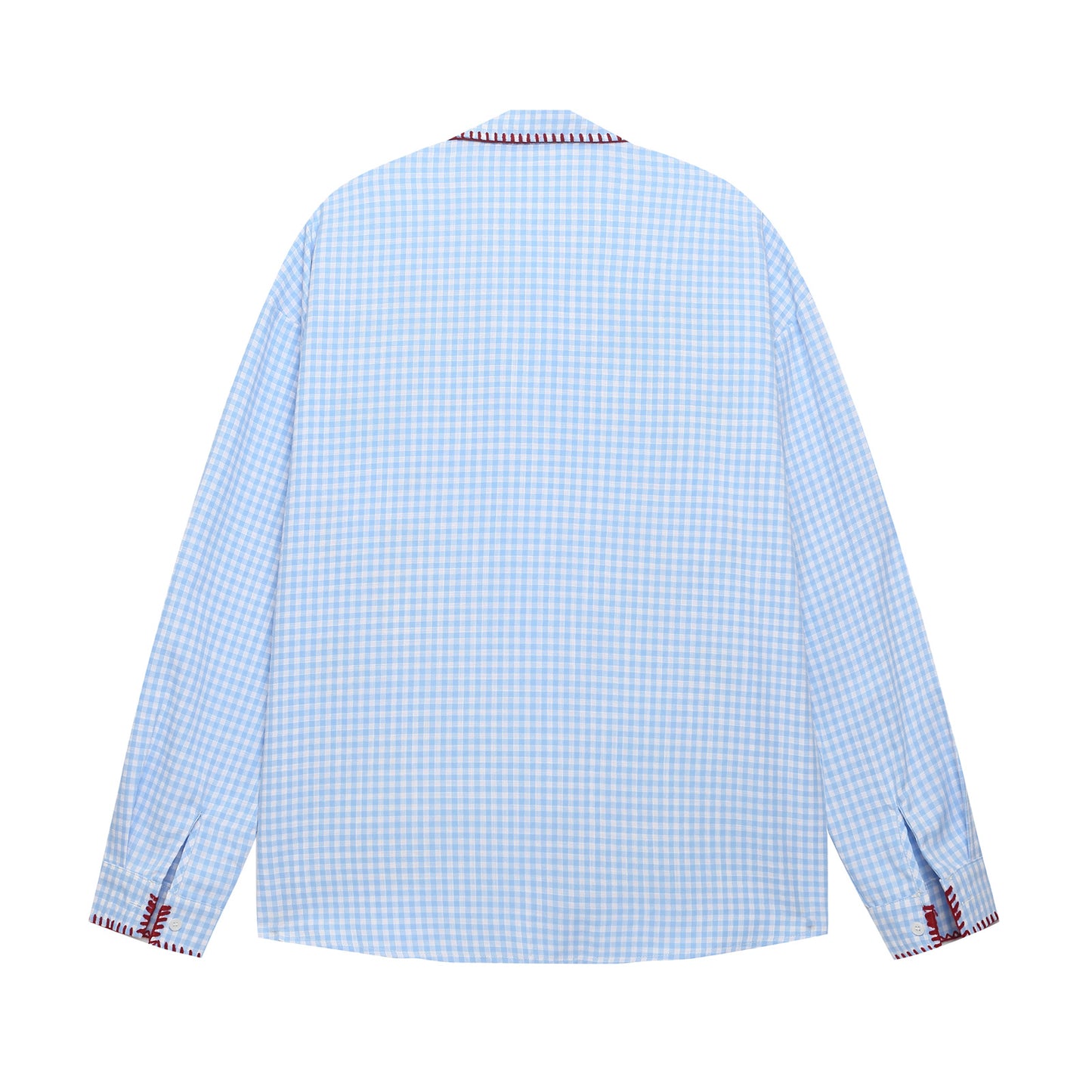 𝔼mbro 𝕊hirt𒉽2025秋冬趣味圖案刺繡寬鬆襯衫C-89