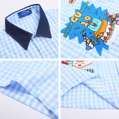 𝔼mbro 𝕊hirt𒉽美式復古趣味卡通短袖寬鬆襯衫 IN-20
