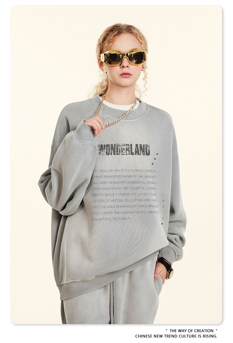 ♛𝔽𝕦𝕤𝕚𝕠𝕟 𝔽𝕠𝕔𝕦𝕤 ♛2025秋冬高磅復古水洗印花帽T B-10