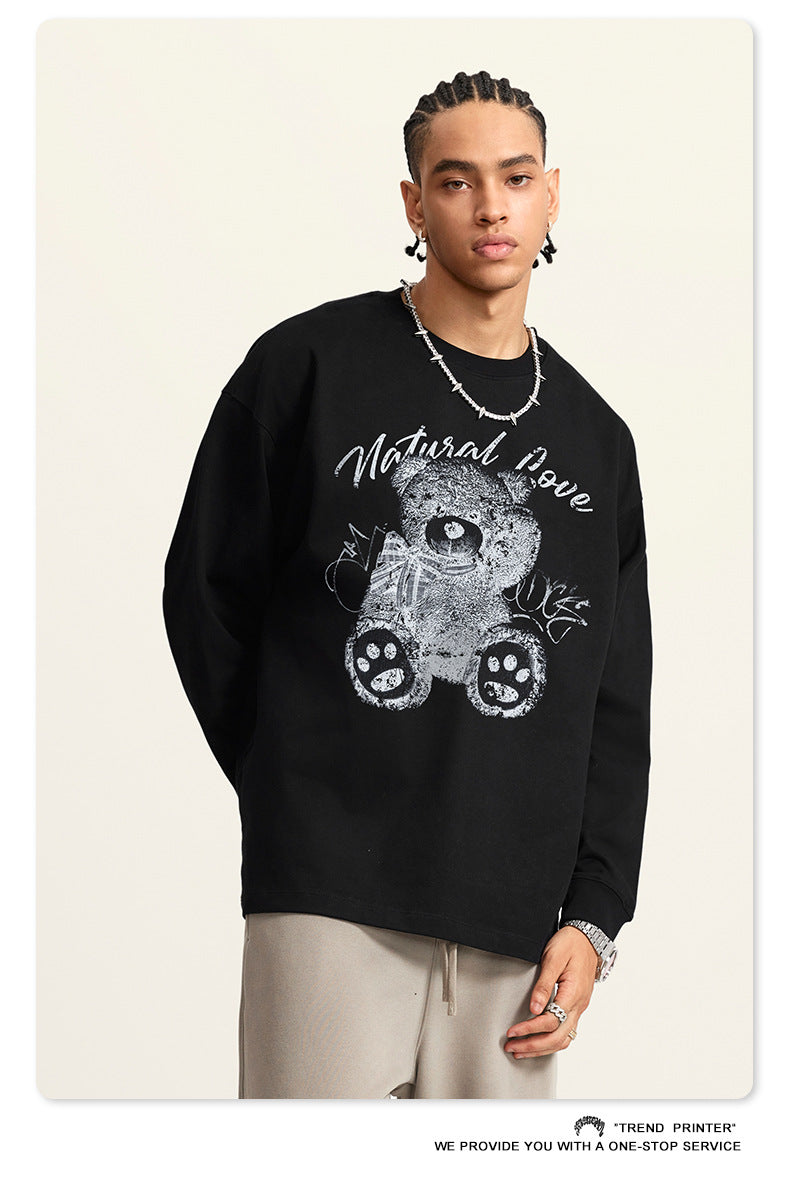 ♛𝔽𝕦𝕤𝕚𝕠𝕟 𝔽𝕠𝕔𝕦𝕤 ♛2025秋冬重磅復古水洗印花大學T G-84