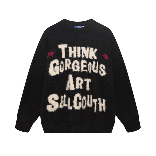 ⓀⓃⒾⓉ𒉽2025秋冬字母風格圓領針織 K-26