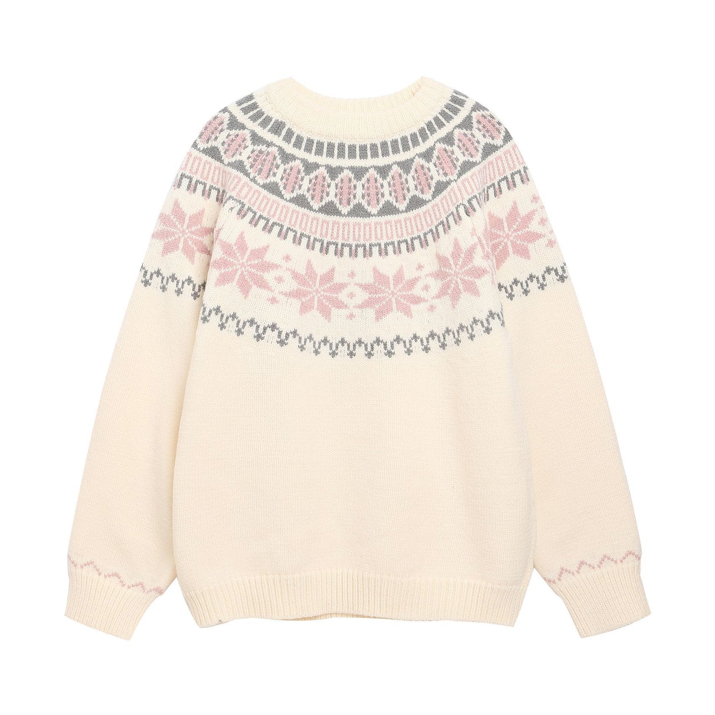 ⓀⓃⒾⓉ𒉽2025秋冬民族風圓領針織 K-75