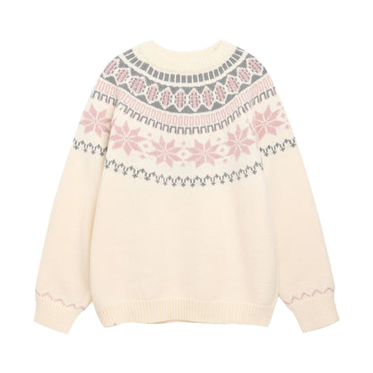 ⓀⓃⒾⓉ𒉽2025秋冬民族風圓領針織 K-75