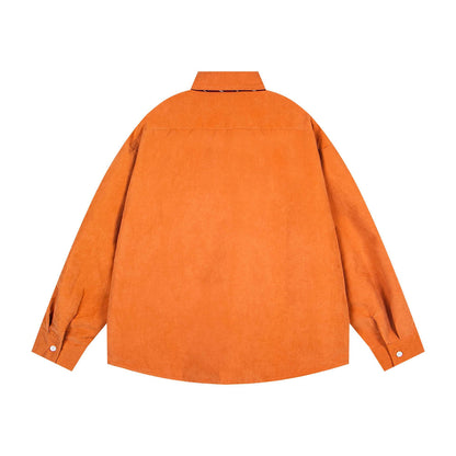 𝔼mbro 𝕊hirt𒉽2025秋冬領帶系列小熊刺繡格子寬鬆襯MO-18