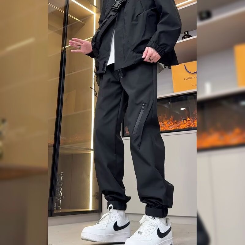 𖥟 𝔽𝕦𝕤𝕚𝕠𝕟 𝔽𝕠𝕔𝕦𝕤 ▓ 𝖜𝖔𝖗𝖐 𝖈𝖑𝖔𝖙𝖍𝖊𝖘 𖢘美式工裝褲新款潮牌寬鬆大碼休閒褲户外拉鏈設計機能衝鋒褲 D-20