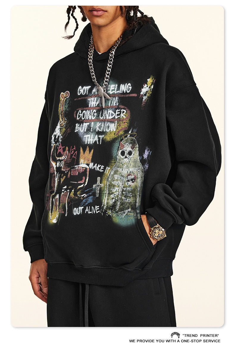 ♛𝔽𝕦𝕤𝕚𝕠𝕟 𝔽𝕠𝕔𝕦𝕤 ♛2025秋冬重磅復古水洗印花帽T B-87