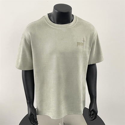 𝔽𝕦𝕤𝕚𝕠𝕟 𝔽𝕠𝕔𝕦𝕤 ✘ 2025新款美式復古刺绣t恤男款簡約高級感穿搭短袖正肩小領短袖 N505